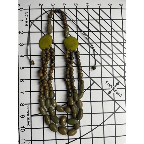 Handmade TAGUA NUT Necklace Adjustable 32" Multi-strand Green - Picture 7 of 7